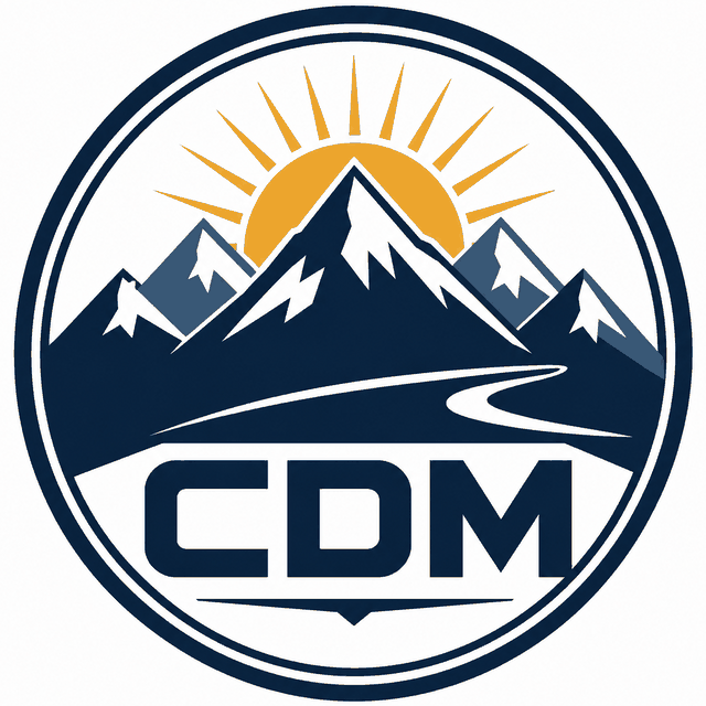Cascade Dealer Marketing badge: mountains and a rising sun above the letters CDM